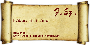 Fábos Szilárd névjegykártya