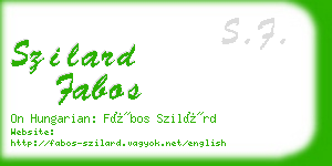 szilard fabos business card